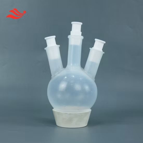 工場でカスタマイズされた PTFE 四口フラスコ丸底フラスコ