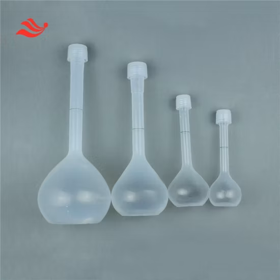 プラスチックグレード a PFA 輸入 PTFE メスフラスコ (証明書酸性および耐アルカリ性 Icp 付き)